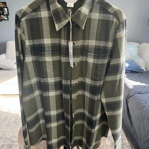 Natural Reflections Green and Black Plaid Utility Jacket